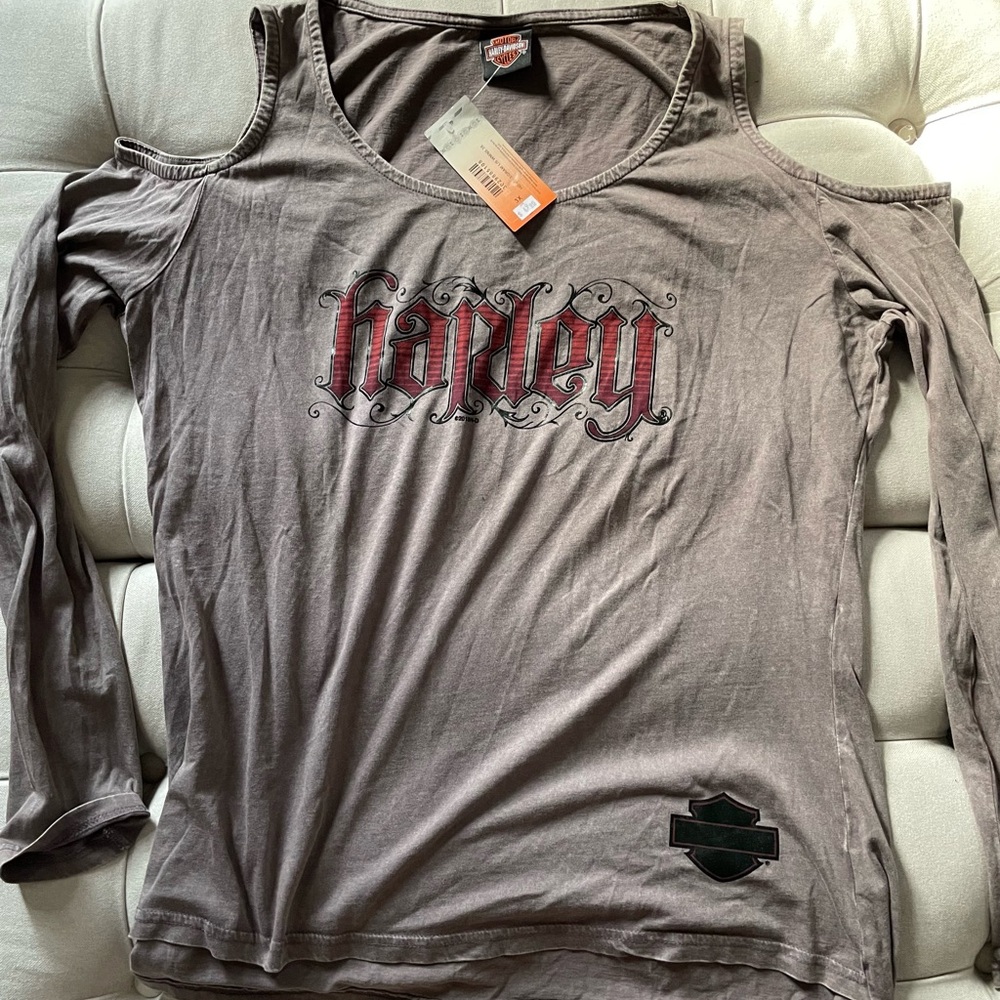 Women's Gray Long Sleeve Top